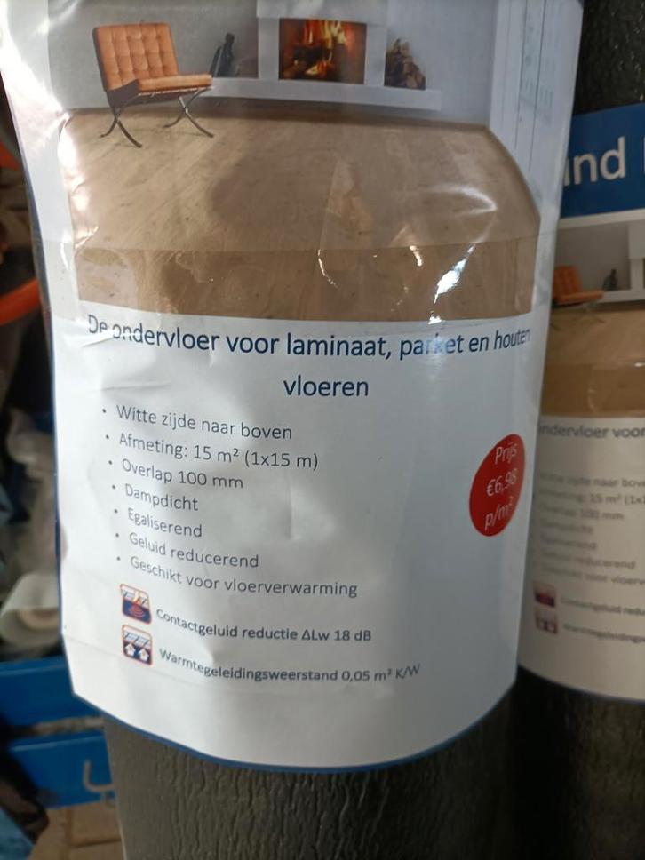Isolerende en geluiddempende ondervloer voor laminaat., Doe-het-zelf en Verbouw, Isolatie en Afdichting, Nieuw, Overige materialen