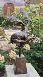 HAAS OP BLOK / XL / bronzen tuinbeeld, Nieuw, Info@huisentuindecoratiemarie.nl, Huis en tuin decoratie marie, Dierenbeeld