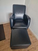 Stoel met hocker fauteuil met poef, Huis en Inrichting, Fauteuils, Ophalen, Zo goed als nieuw, 75 tot 100 cm, 50 tot 75 cm