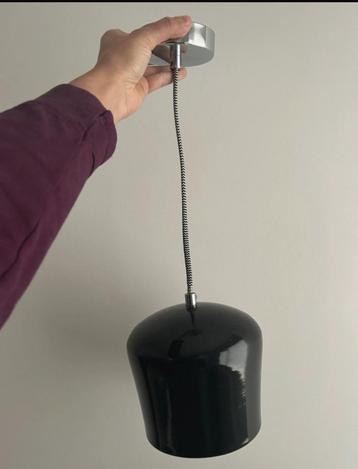 Leuke hanglamp zwart glans mer zwart/wit koord beschikbaar voor biedingen