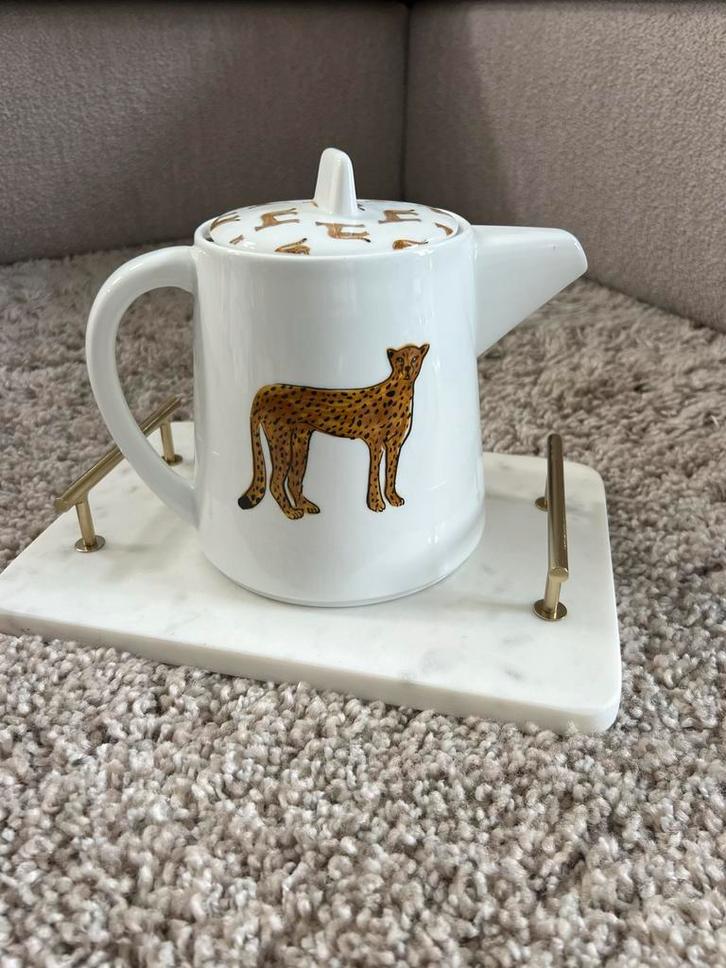 Fabienne Chapot Theepot met Cheetah Print, Huis en Inrichting, Keuken | Servies, Nieuw, Overige stijlen, Keramiek, Ophalen of Verzenden