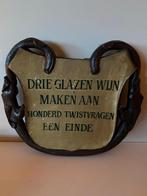 Mooie oud houten Schild met tekst, Antiek en Kunst, Curiosa en Brocante, Ophalen of Verzenden