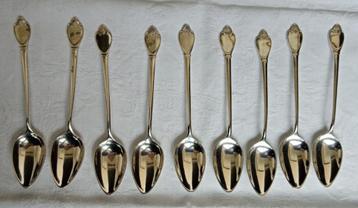 9 vintage theelepels Massief 835 zilver beschikbaar voor biedingen