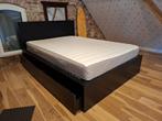 Bed Malm ikea met 2 lades 140 x 200 incl. hamarvik matras, Ophalen, Wit, Tweepersoons, 140 cm