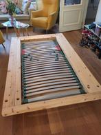 Houten bed, handgemaakt, Huis en Inrichting, Slaapkamer | Bedden, Ophalen, 90 cm, Eenpersoons, Bruin