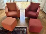 twee fauteuils met voetenbanken, Ophalen, Gebruikt, 75 tot 100 cm, Metaal
