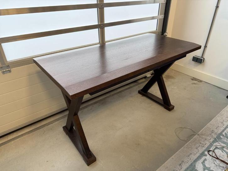 Massief houten bureau / eettafel, Huis en Inrichting, Tafels | Eettafels, Zo goed als nieuw, 50 tot 100 cm, 100 tot 150 cm, Vijf personen of meer