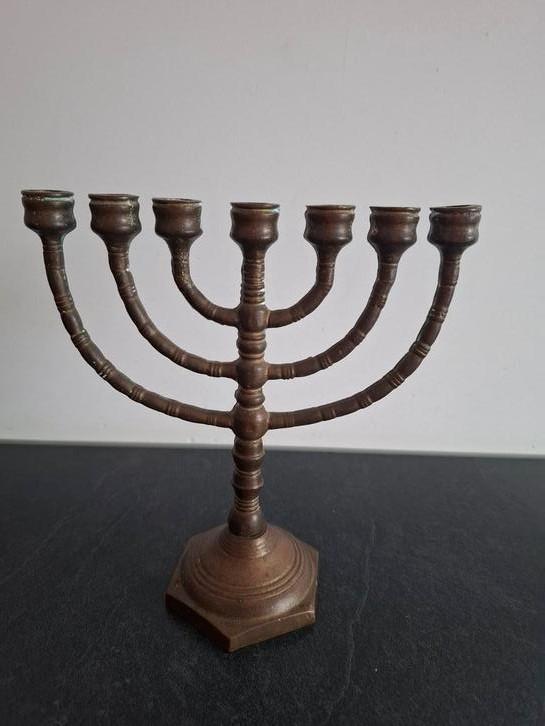 bronzen  menora, Antiek en Kunst, Curiosa en Brocante, Ophalen of Verzenden