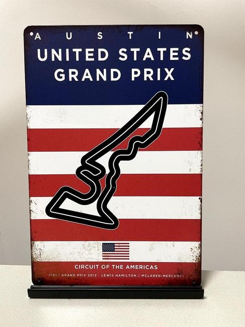Formule 1 Austin Amerika metalen wandbord (Old Look), Verzamelen, Automerken, Motoren en Formule 1, Nieuw, Formule 1, Ophalen of Verzenden