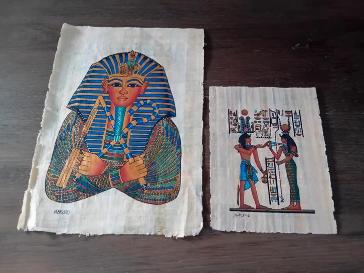 Egyptische Papyrus Schilderijen, Antiek en Kunst, Kunst | Etsen en Gravures, Ophalen of Verzenden