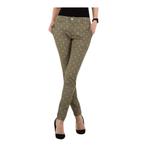 Skinny broek met gouden cactus opdruk khaki S, Nieuw, Ophalen of Verzenden, Maat 36 (S), Lang