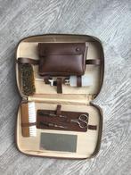 Vintage Lederen Heren Verzorgingsset Reisetui, Ophalen of Verzenden