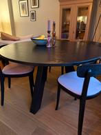 Ronde houten eettafel 129 cm, Ophalen, 100 tot 150 cm, Zo goed als nieuw, Vijf personen of meer