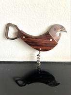 Vintage, jaren 60 flesopener-vogel, rvs/ teak, Ophalen of Verzenden, Huis en Inrichting