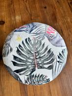 Velvet Poef met Luiaard Print en Gouden Rand nette staat, Ophalen, Minder dan 50 cm, Rond, Zo goed als nieuw