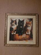 Mooi ingelijst Diamond painting poezen, Ophalen, Hout, Minder dan 50 cm, Minder dan 50 cm