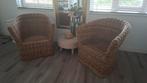 Twee rotan stoelen, Huis en Inrichting, Stoelen, Ophalen, Gebruikt, Bruin, Twee