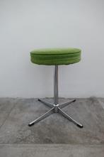 Vintage kruk chroom met groene bekleding, Gebruikt, Verzenden