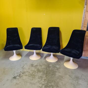 4 Space Age draaibare eetkamerstoelen jaren 70