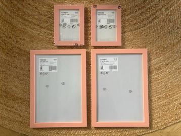 Leuke fotolijstjes 4 stuks lichtroze - Nieuw! beschikbaar voor biedingen