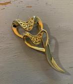 Vintage vergulde grote jugendstil broche Costume jewelry, Overige materialen, Ophalen of Verzenden, Zo goed als nieuw, Goud