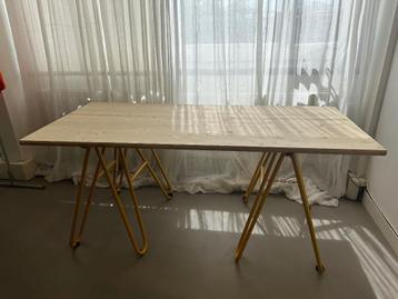 Eiken houten tafel schragen