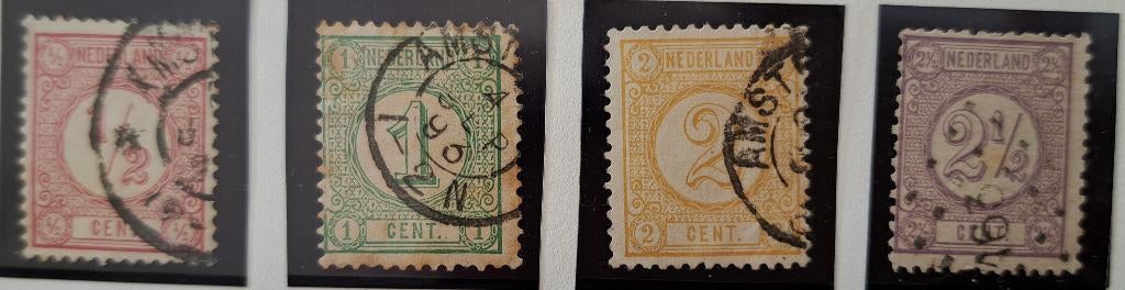 Nederland 1876 nvph 30/33 gest. (Davo), Ophalen of Verzenden, T/m 1940, Gestempeld