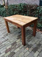 Robuste Teak houten tafel 123x76 met laatje, 60 cm of meer, Ophalen of Verzenden, Zo goed als nieuw