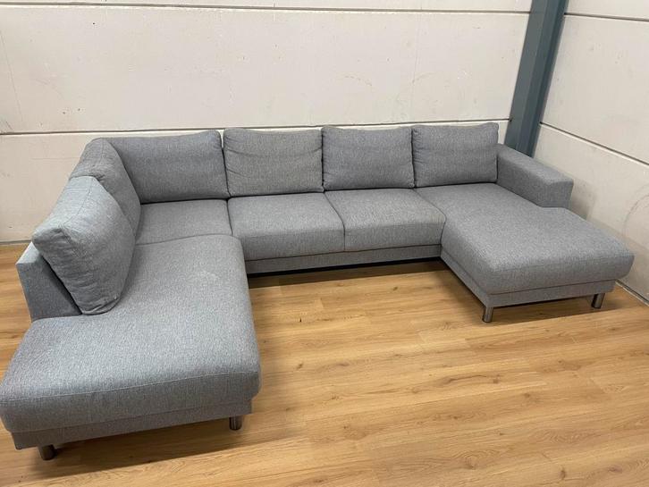 Luxe licht grijze U-bank - GEREINIGD!!!, Huis en Inrichting, Banken | Bankstellen, Gebruikt, Hoekbank, Vierpersoons of meer, 300 cm of meer