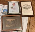 ingelijste prenten en foto, zilveren en houten lijsten, Antiek en Kunst, Ophalen of Verzenden