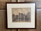 Originele etsdruk van Kasteel Cannenburch in Vaassen, Antiek en Kunst, Kunst | Schilderijen | Klassiek, Ophalen of Verzenden
