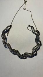 Zilveren collier geheel gezet met markasiet  jaren 1925., Verzenden, Zo goed als nieuw, Met edelsteen, Zilver