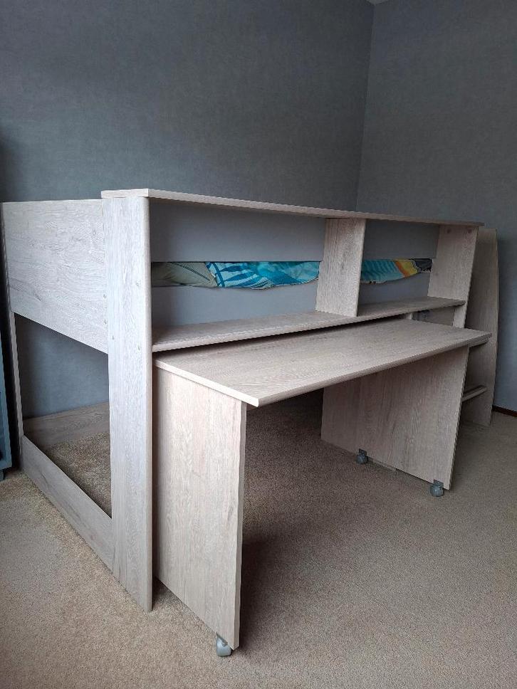 Half hoogslaper met bureau, Kinderen en Baby's, Kinderkamer | Stapelbedden en Hoogslapers, Gebruikt, Halfhoogslaper, Ophalen