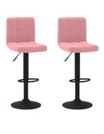 Barkrukken 2 st fluweel roze, Huis en Inrichting, Barkrukken, Kunststof, Info@bargains-by-dj.nl, Nieuw, Ophalen of Verzenden