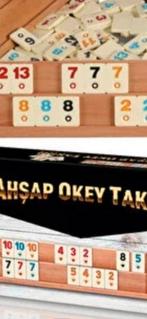 👋👋👋Nieuwe Houten Okey Set - 4 Personen - Compleet👋👋👋, Hobby en Vrije tijd, Gezelschapsspellen | Bordspellen, Vijf spelers of meer