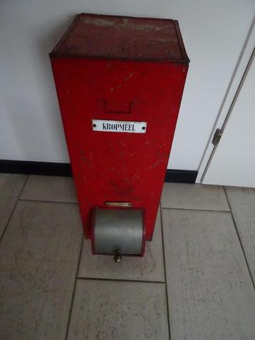 ANTIEKE METALEN MEEL DISPENCER KRUIDENIER KROPMEEL BAKKER  beschikbaar voor biedingen