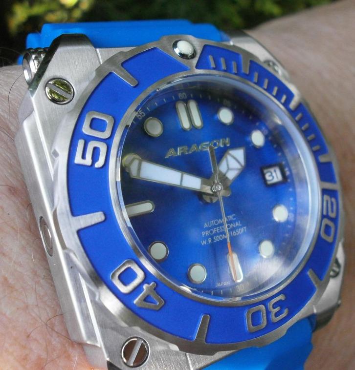 Aragon Dive Tank + extra shark mesh armband, Sieraden, Tassen en Uiterlijk, Horloges | Heren, Zo goed als nieuw, Polshorloge, Overige merken