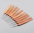 10 Bamboe Haaknaalden Set / Haaknaald Haken Naalden Houten, Verzenden, Nieuw, Haken, Naald