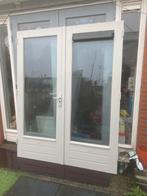 Dubbele tuindeuren, Doe-het-zelf en Verbouw, Deuren en Horren, Ophalen of Verzenden, Zo goed als nieuw, Hout