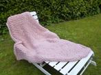 Heel grof gebreide behaaglijke plaid roze 160x130 cm, Ophalen of Verzenden, Gebruikt