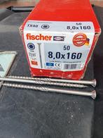 Fischer Power-Fast Schroeven 8.0x160 - 50 stuks, Ophalen of Verzenden, Nieuw, 100 tot 250 mm, Schroeven