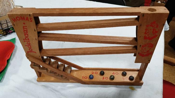 Homas houten Jodelbaan knikkerbaan jaren 60, Antiek en Kunst, Antiek | Speelgoed, Ophalen of Verzenden