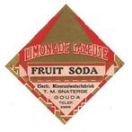 Oud Limonade etiket T.M. Snaterse Gouda, Fruit Soda (01), Verzenden, Nieuw, Overige typen