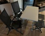 Kampeer stoelen en tafel met 2 voetenbankjes!, Ophalen of Verzenden, Zo goed als nieuw, Campingstoel