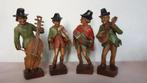 vintage Italiaanse BEELDJES <> set 4 MUZIKANTEN <> Jaren ‘50, Ophalen of Verzenden