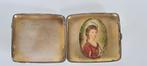 Zilveren Sigarettenetui met Handgeschilderd Miniatuurportret, Antiek en Kunst, Antiek | Goud en Zilver, Ophalen of Verzenden, Zilver