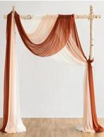 Backdrop bruiloft - chiffon - 9x1 meter doeken - wit / roest, 200 cm of meer, Overige materialen, 30 tot 120 cm, Ophalen of Verzenden