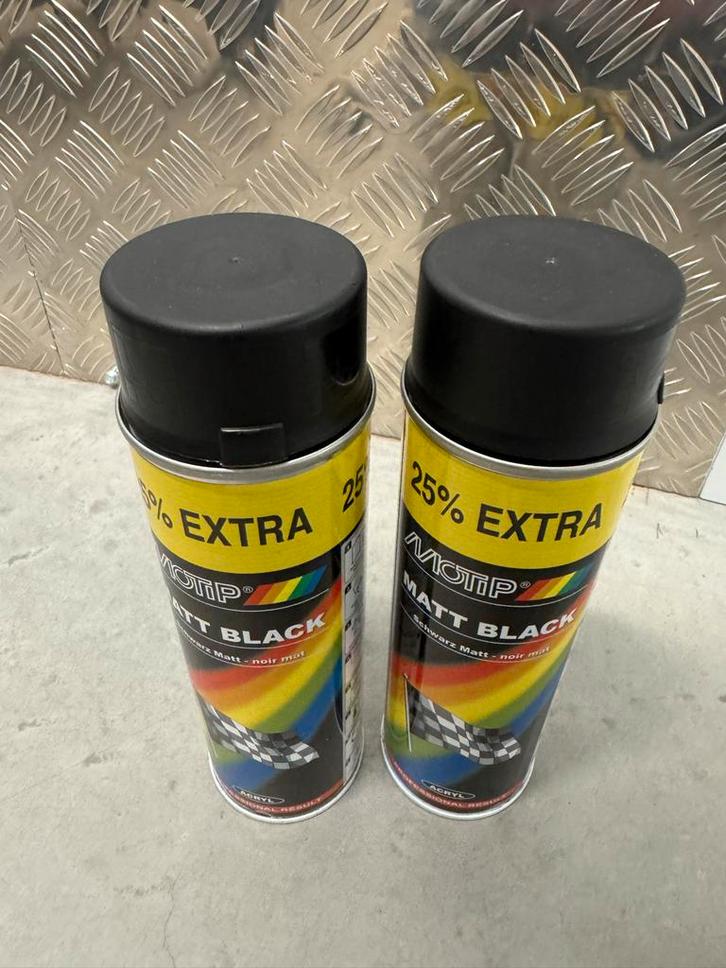 Motip Zwart Matte Verf Spuitbus, Doe-het-zelf en Verbouw, Verf, Beits en Lak, Gebruikt, Verf, Minder dan 5 liter, Zwart, Ophalen of Verzenden