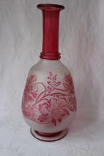 Antiek Franse cranberry cameo glas karaf c 1900, Ophalen of Verzenden