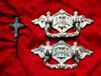 2 Grafkist handgrepen met 1 grafkistsluiting Memento Mori, Ophalen of Verzenden